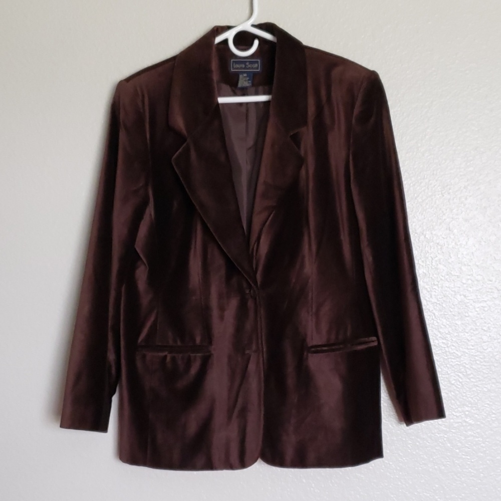 Vintage Laura Scott Brown Velvet Blazer